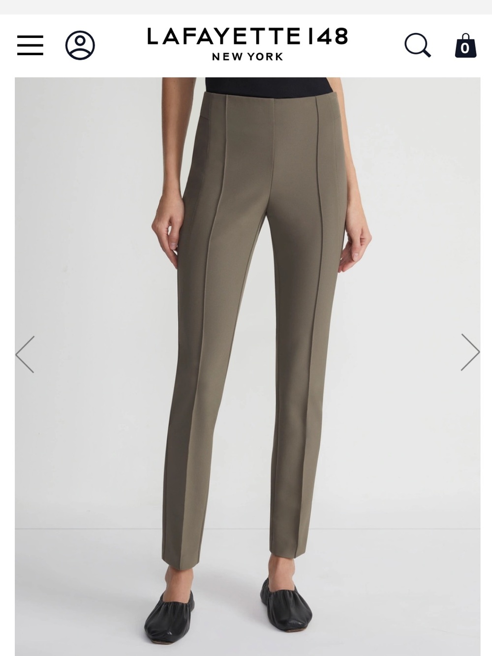 Lafayette 148 New York Slim Straight Pants in Olive LIKE NEW!! Sz 10